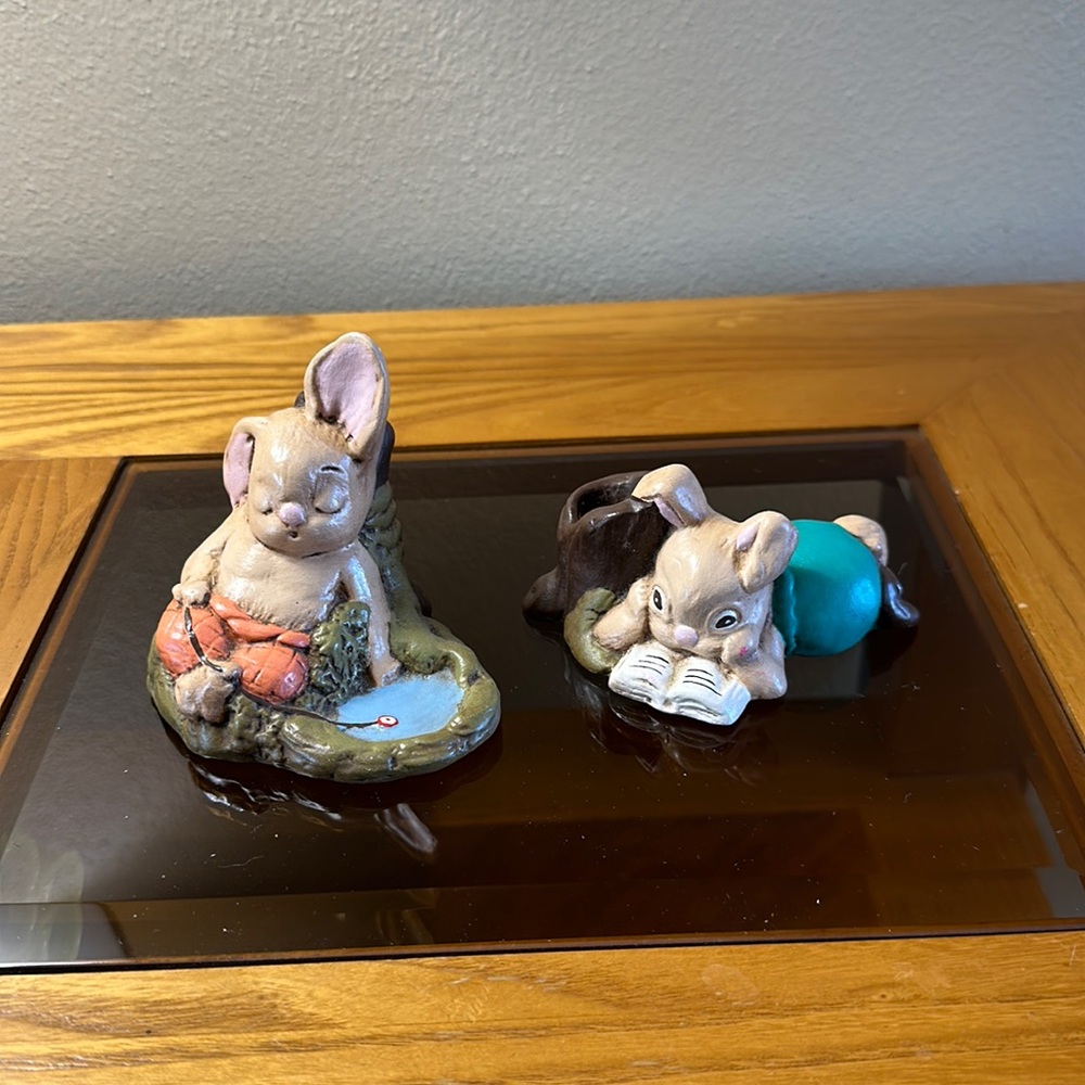 Set of ceramic bunnies